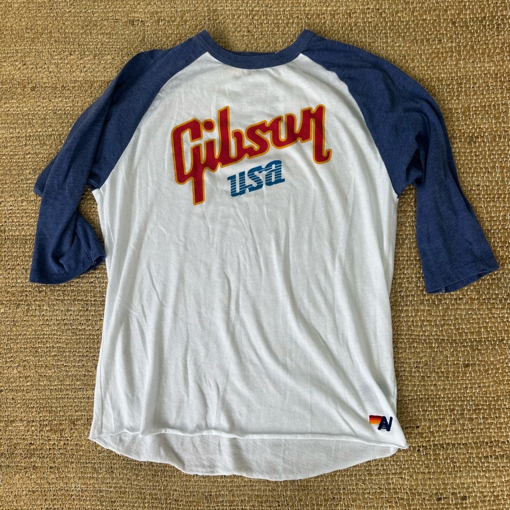 Aviator‎ Nation + Gibson collab baseball tee Gibson USA size medium 3/4 sleeve